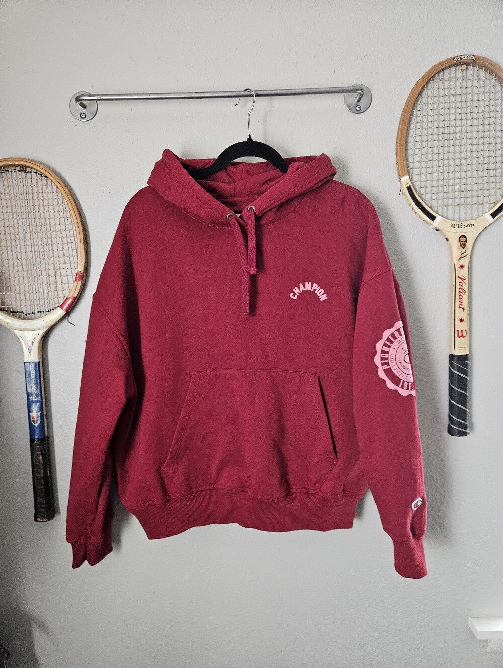 Champion Cranberry red sweatshirt Hoodie Size XL